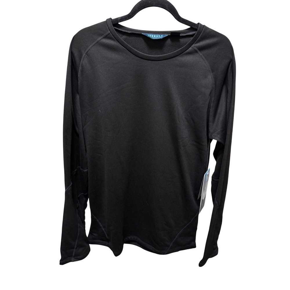 Iceburg Thermal Top‎ Men L Black Wicking Base Layer Athletic Long Sleeve Outdoor